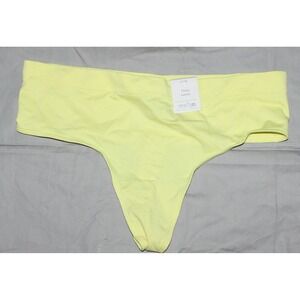 AUDEN Womens plus Size X seamless yellow thongs NEW